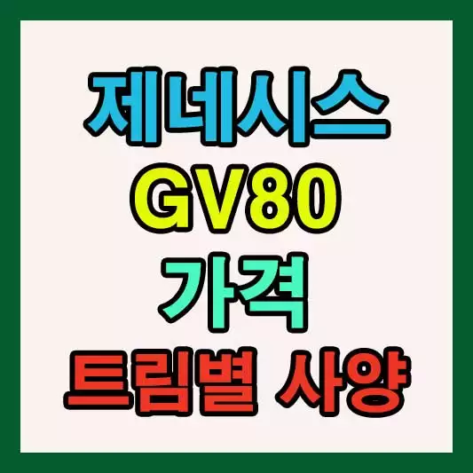 2025 제네시스 GV80 쿠페 가격과 트림별 사양